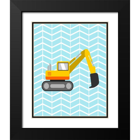 Construction IV Black Modern Wood Framed Art Print with Double Matting by Robinson, Tamara