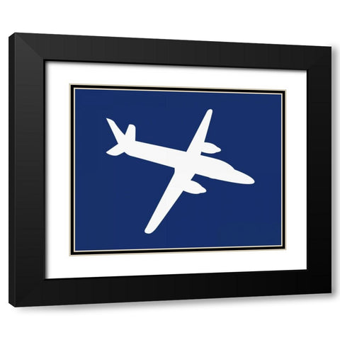 Airplane III Black Modern Wood Framed Art Print with Double Matting by Robinson, Tamara