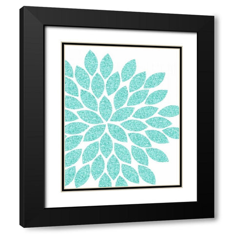 Silver Glitter Flower II Black Modern Wood Framed Art Print with Double Matting by Robinson, Tamara