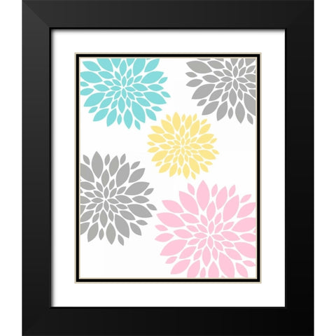Flowers Black Modern Wood Framed Art Print with Double Matting by Robinson, Tamara