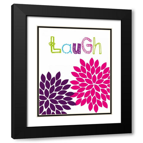 Laugh Flower Black Modern Wood Framed Art Print with Double Matting by Robinson, Tamara
