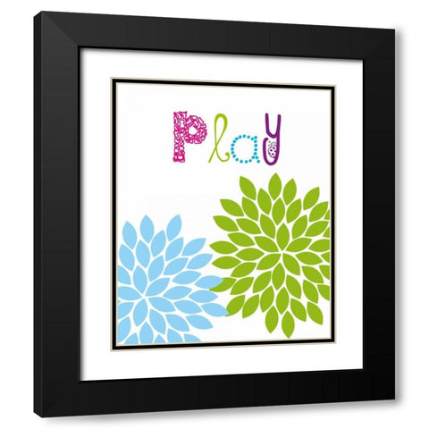 Play Flower Black Modern Wood Framed Art Print with Double Matting by Robinson, Tamara