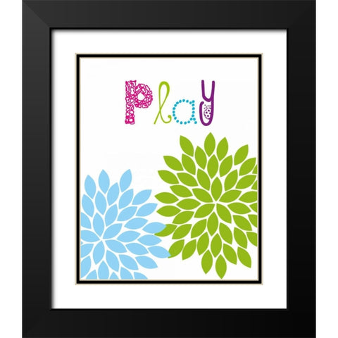 Play Flower Black Modern Wood Framed Art Print with Double Matting by Robinson, Tamara