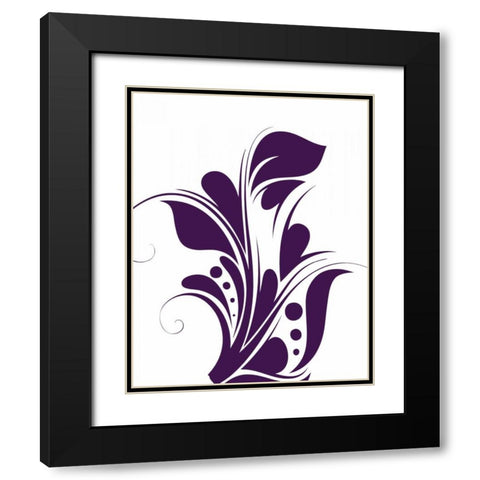 Swirl II Black Modern Wood Framed Art Print with Double Matting by Robinson, Tamara