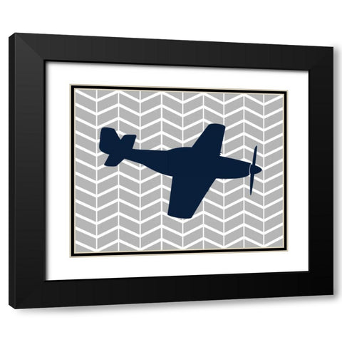 Plane II Black Modern Wood Framed Art Print with Double Matting by Robinson, Tamara