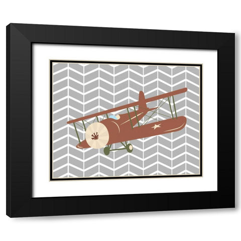 Plane IV Black Modern Wood Framed Art Print with Double Matting by Robinson, Tamara