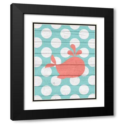 Nautical Whale Black Modern Wood Framed Art Print with Double Matting by Robinson, Tamara