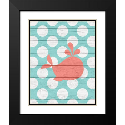 Nautical Whale Black Modern Wood Framed Art Print with Double Matting by Robinson, Tamara