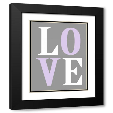 Elephant Love Black Modern Wood Framed Art Print with Double Matting by Robinson, Tamara