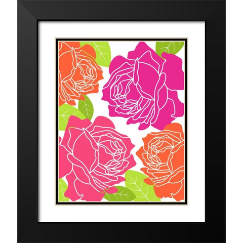 Roses I Black Modern Wood Framed Art Print with Double Matting by Robinson, Tamara