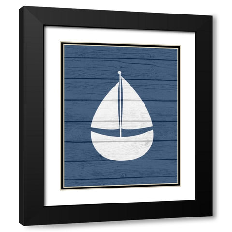 Nautical Sailboat Black Modern Wood Framed Art Print with Double Matting by Robinson, Tamara