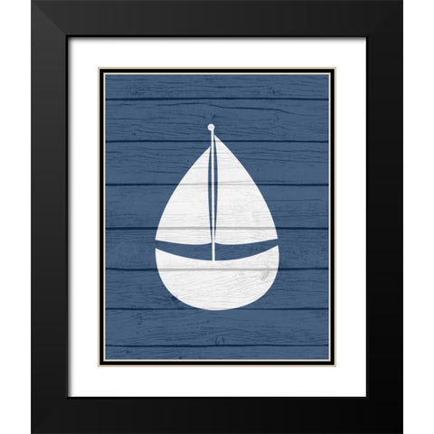 Nautical Sailboat Black Modern Wood Framed Art Print with Double Matting by Robinson, Tamara