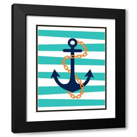 Pirate Anchor II Black Modern Wood Framed Art Print with Double Matting by Robinson, Tamara