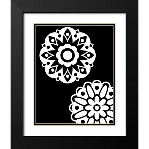 Black and White Mandala II Black Modern Wood Framed Art Print with Double Matting by Robinson, Tamara