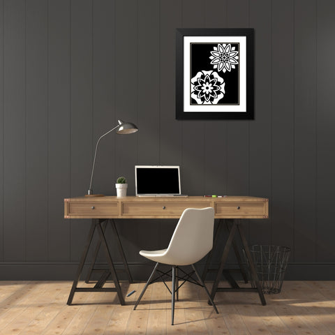 Black and White Mandala III Black Modern Wood Framed Art Print with Double Matting by Robinson, Tamara