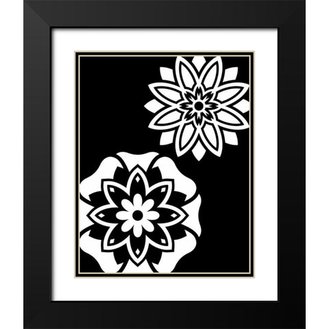 Black and White Mandala III Black Modern Wood Framed Art Print with Double Matting by Robinson, Tamara
