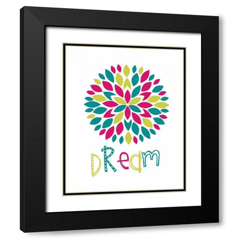 Dream Flower Burst Black Modern Wood Framed Art Print with Double Matting by Robinson, Tamara
