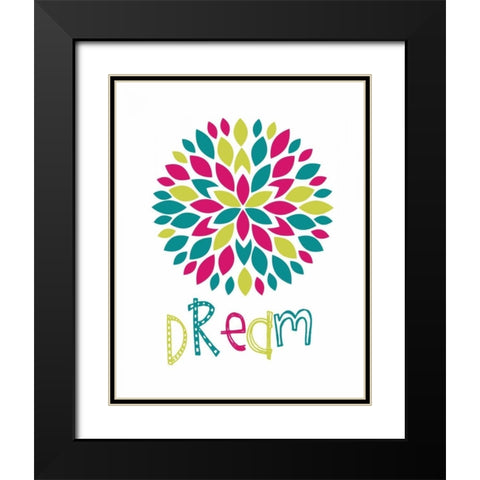 Dream Flower Burst Black Modern Wood Framed Art Print with Double Matting by Robinson, Tamara