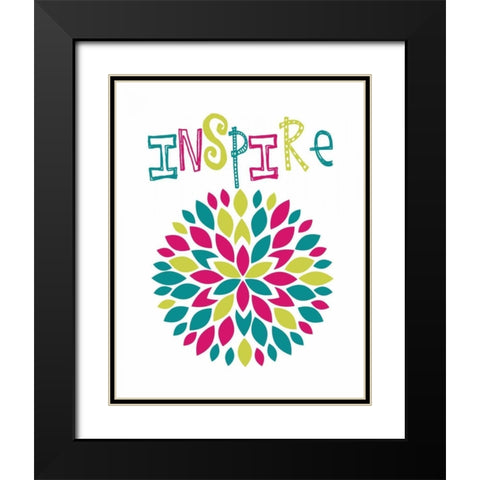 Inspire Flower Burst Black Modern Wood Framed Art Print with Double Matting by Robinson, Tamara