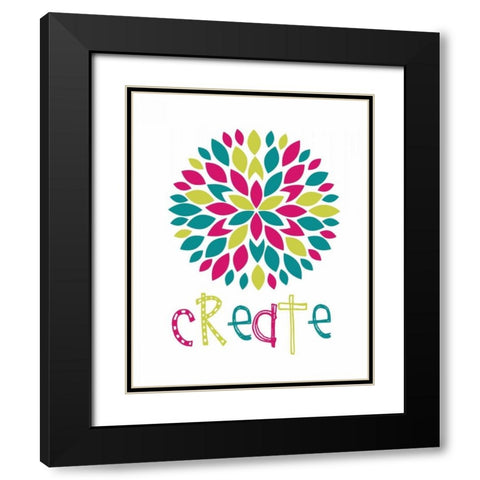 Create Flower Burst Black Modern Wood Framed Art Print with Double Matting by Robinson, Tamara