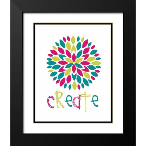 Create Flower Burst Black Modern Wood Framed Art Print with Double Matting by Robinson, Tamara