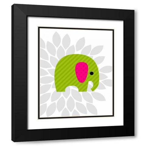 Elephant Flower I Black Modern Wood Framed Art Print with Double Matting by Robinson, Tamara