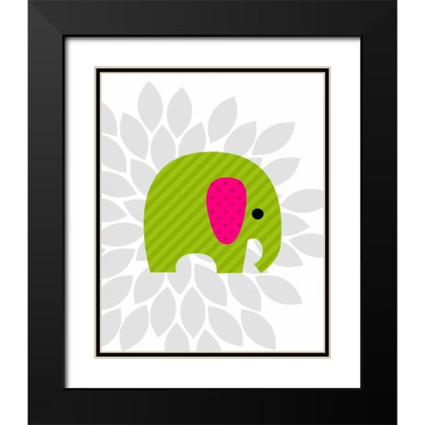 Elephant Flower I Black Modern Wood Framed Art Print with Double Matting by Robinson, Tamara
