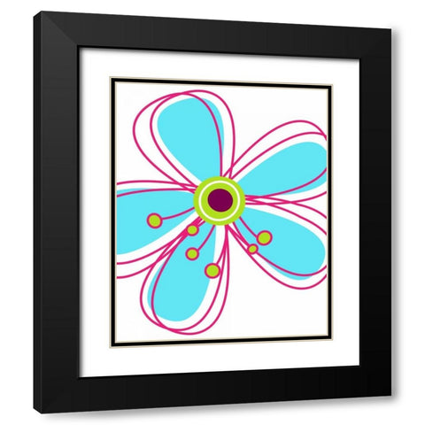 Zoom Flower I Black Modern Wood Framed Art Print with Double Matting by Robinson, Tamara