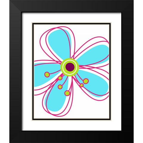 Zoom Flower I Black Modern Wood Framed Art Print with Double Matting by Robinson, Tamara