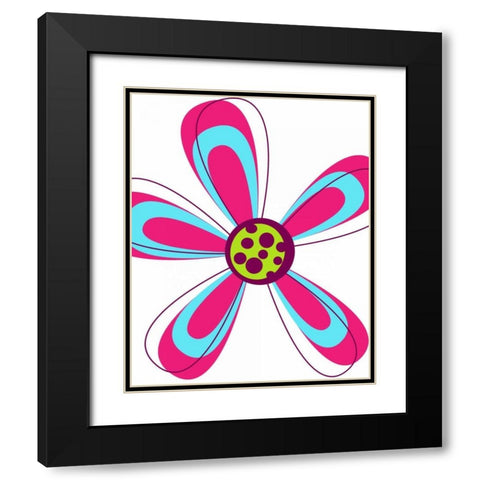 Zoom Flower IV Black Modern Wood Framed Art Print with Double Matting by Robinson, Tamara