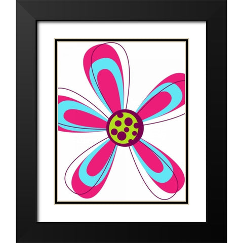 Zoom Flower IV Black Modern Wood Framed Art Print with Double Matting by Robinson, Tamara