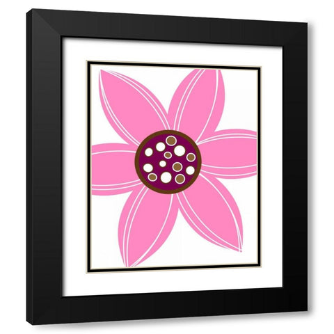 Zoom Flower V Black Modern Wood Framed Art Print with Double Matting by Robinson, Tamara