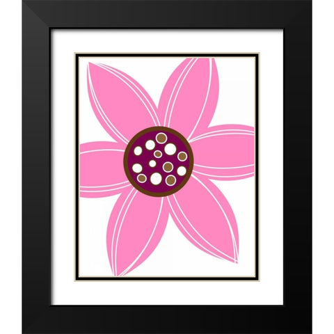 Zoom Flower V Black Modern Wood Framed Art Print with Double Matting by Robinson, Tamara