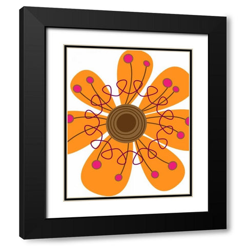Zoom Flower VI Black Modern Wood Framed Art Print with Double Matting by Robinson, Tamara