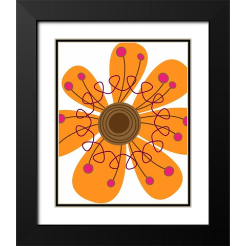 Zoom Flower VI Black Modern Wood Framed Art Print with Double Matting by Robinson, Tamara