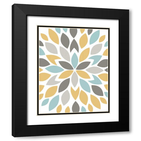 Flower Petal Burst II Black Modern Wood Framed Art Print with Double Matting by Robinson, Tamara