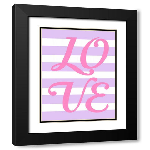 Princess Love Stripe Black Modern Wood Framed Art Print with Double Matting by Robinson, Tamara