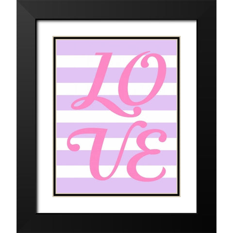 Princess Love Stripe Black Modern Wood Framed Art Print with Double Matting by Robinson, Tamara