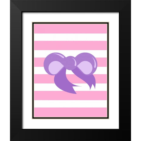 Princess Bow Stripe Black Modern Wood Framed Art Print with Double Matting by Robinson, Tamara