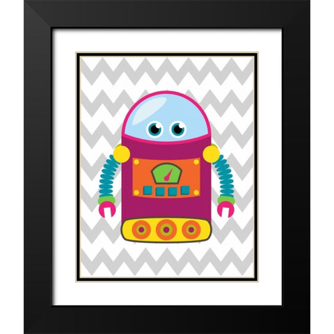 Robot Chevron VI Black Modern Wood Framed Art Print with Double Matting by Robinson, Tamara
