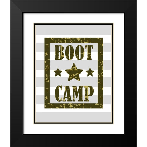 Boot Camp Black Modern Wood Framed Art Print with Double Matting by Robinson, Tamara