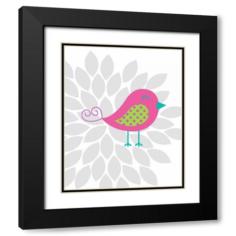 Bird Flower I Black Modern Wood Framed Art Print with Double Matting by Robinson, Tamara