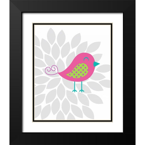 Bird Flower I Black Modern Wood Framed Art Print with Double Matting by Robinson, Tamara
