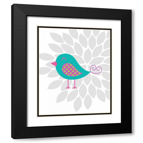 Bird Flower II Black Modern Wood Framed Art Print with Double Matting by Robinson, Tamara