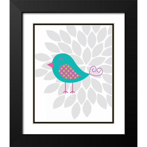 Bird Flower II Black Modern Wood Framed Art Print with Double Matting by Robinson, Tamara
