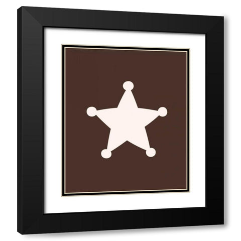 Cowgirl Sheriff Black Modern Wood Framed Art Print with Double Matting by Robinson, Tamara