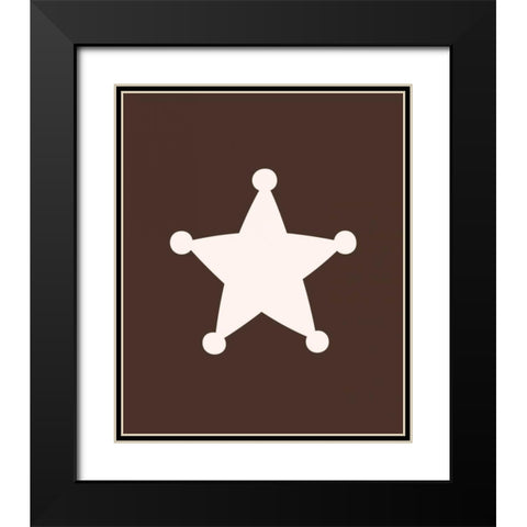 Cowgirl Sheriff Black Modern Wood Framed Art Print with Double Matting by Robinson, Tamara