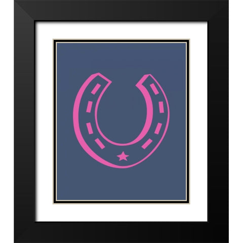 Cowgirl Horseshoe Black Modern Wood Framed Art Print with Double Matting by Robinson, Tamara