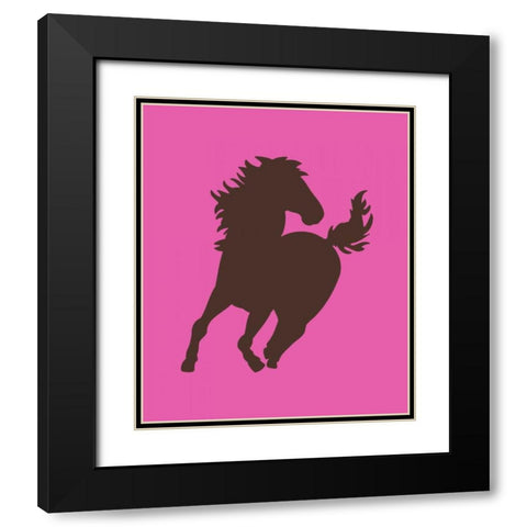 Cowgirl Horse Black Modern Wood Framed Art Print with Double Matting by Robinson, Tamara