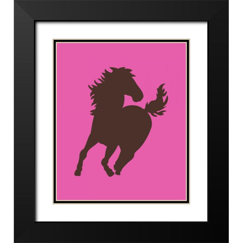 Cowgirl Horse Black Modern Wood Framed Art Print with Double Matting by Robinson, Tamara